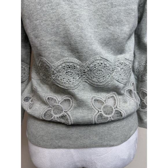 Anthropology Women’s Button Up Cardigan Sweater Gray Cotton Blend NWT Sz M - Picture 6 of 14